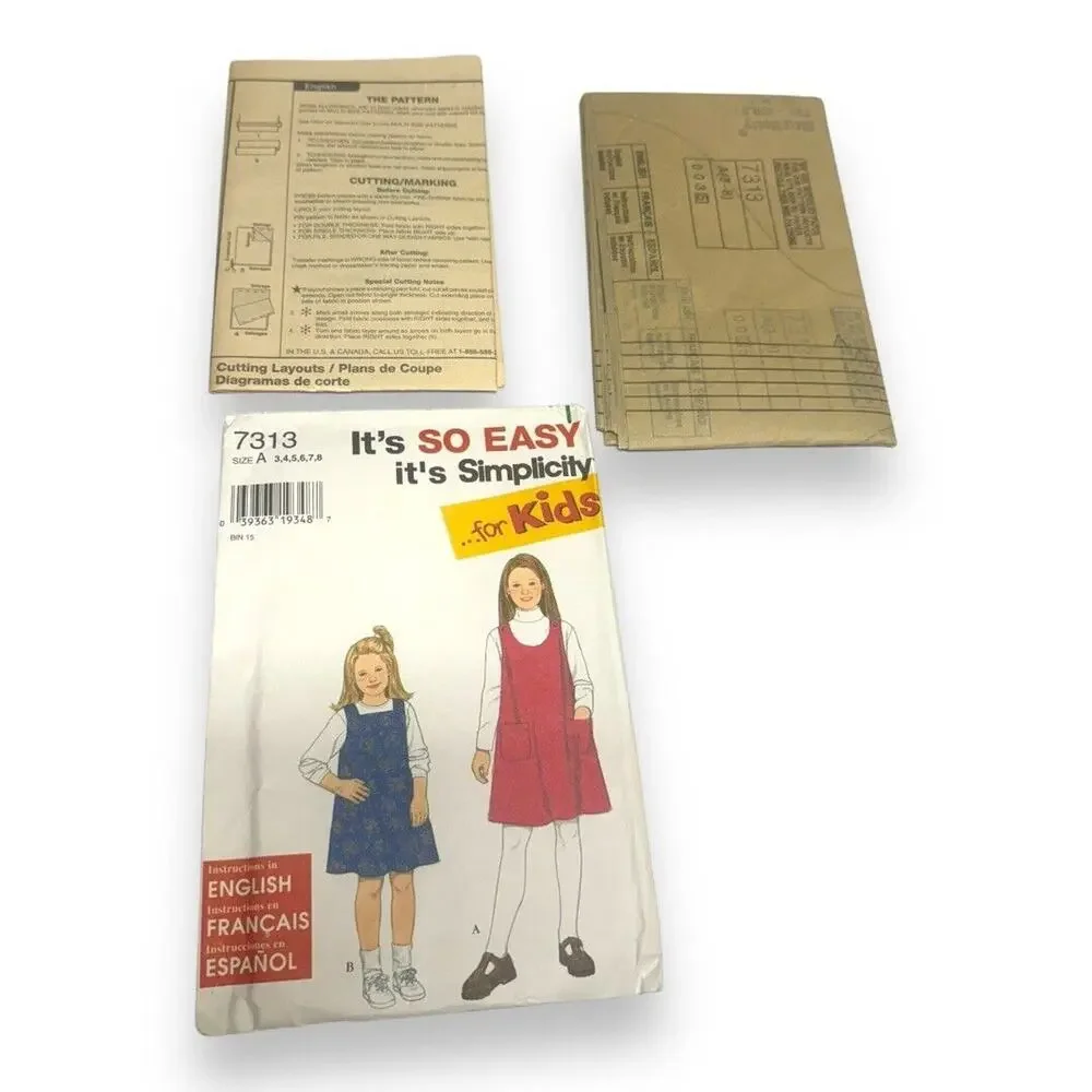 It's So Easy It's‎ Simplicity For Kids Jumper 7313 Pattern Child's 3-8 Uncut FF
